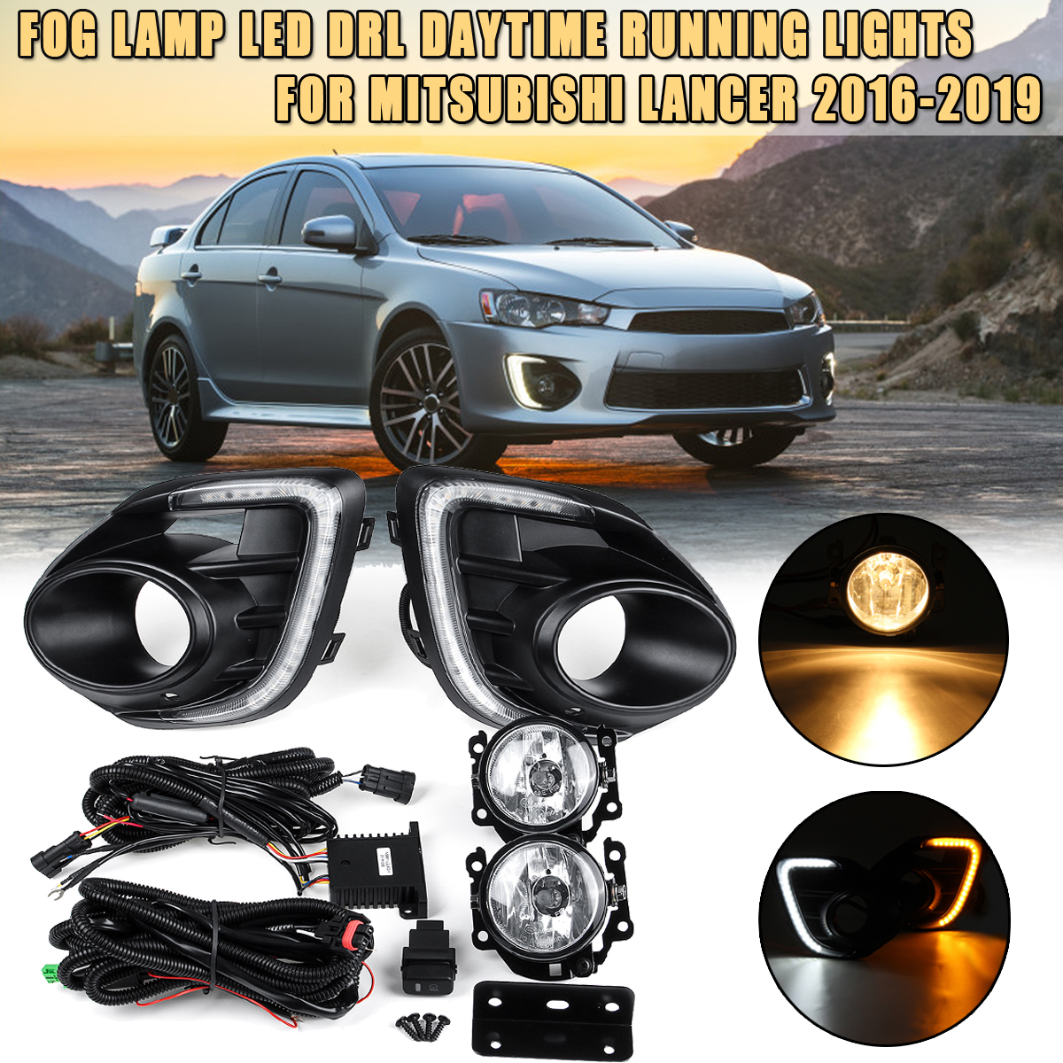 Front-Bumper-Fog-Lamp-Yellow-LED-DRL-Daytime-Running-Lights-White-For-Mitsubishi-Lancer-2016-2019-1544799