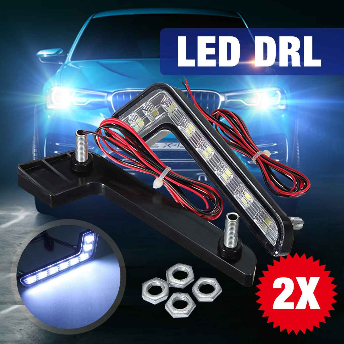 L-Shape-5W-LED-DRL-Daytime-Running-Lights-Fog-Lamp-White-for-Benz-C-E-S-42920