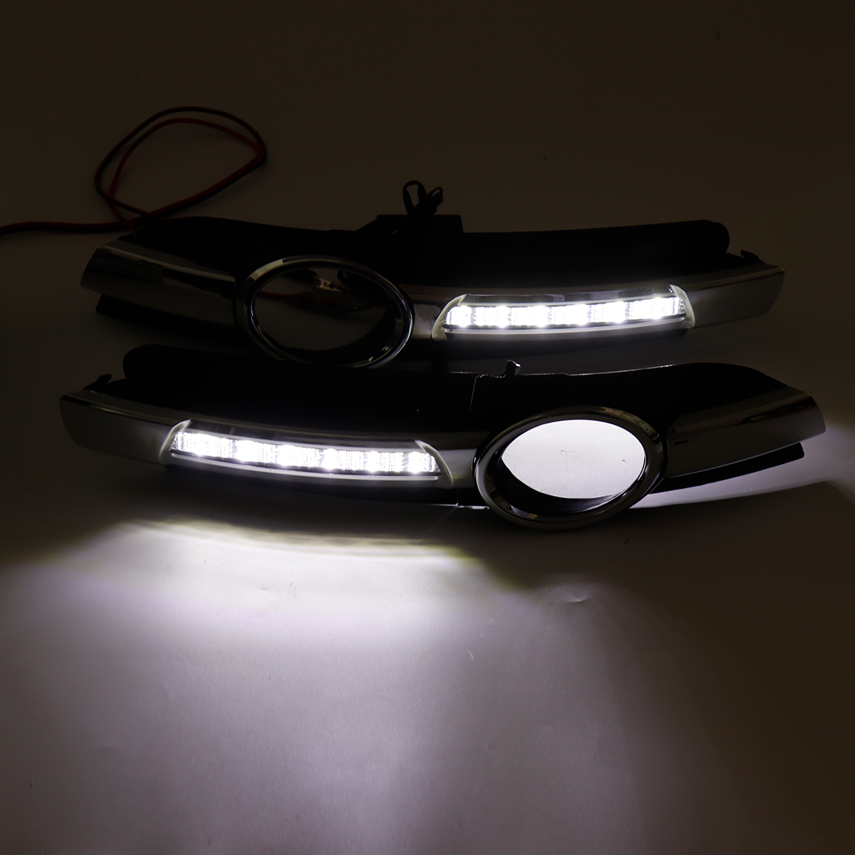 LED-DRL-Daytime-Running-Lights-Driving-Fog-Lamp-White-with-Controller-Wiring-Pair-for-Audi-A6-C6-200-1464197