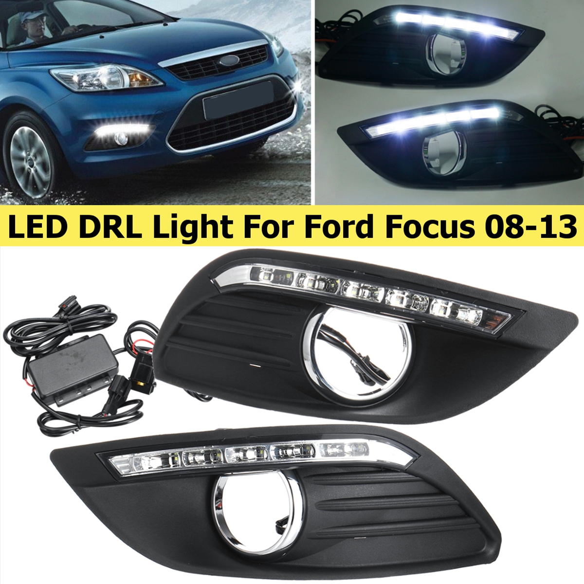 LED-DRL-Daytime-Running-Lights-Lamp-White-with-Wiring-Pair-For-Ford-Focus-2008-2013-1525325