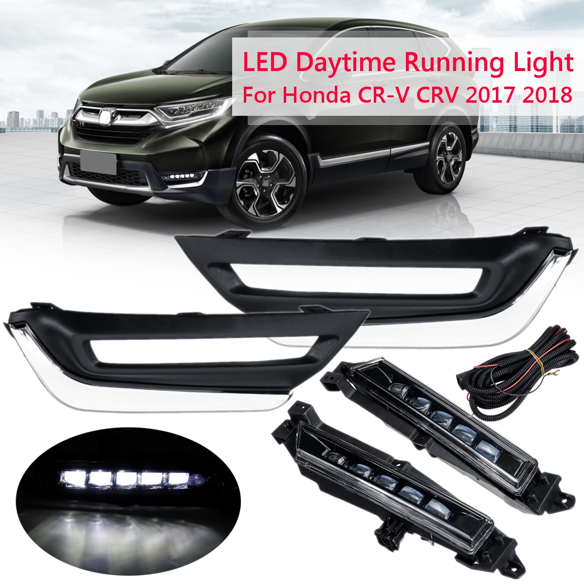 LED-DRL-Daytime-Running-Lights-White-Pair-For-Honda-CR-V-CRV-2017-2018-1568098