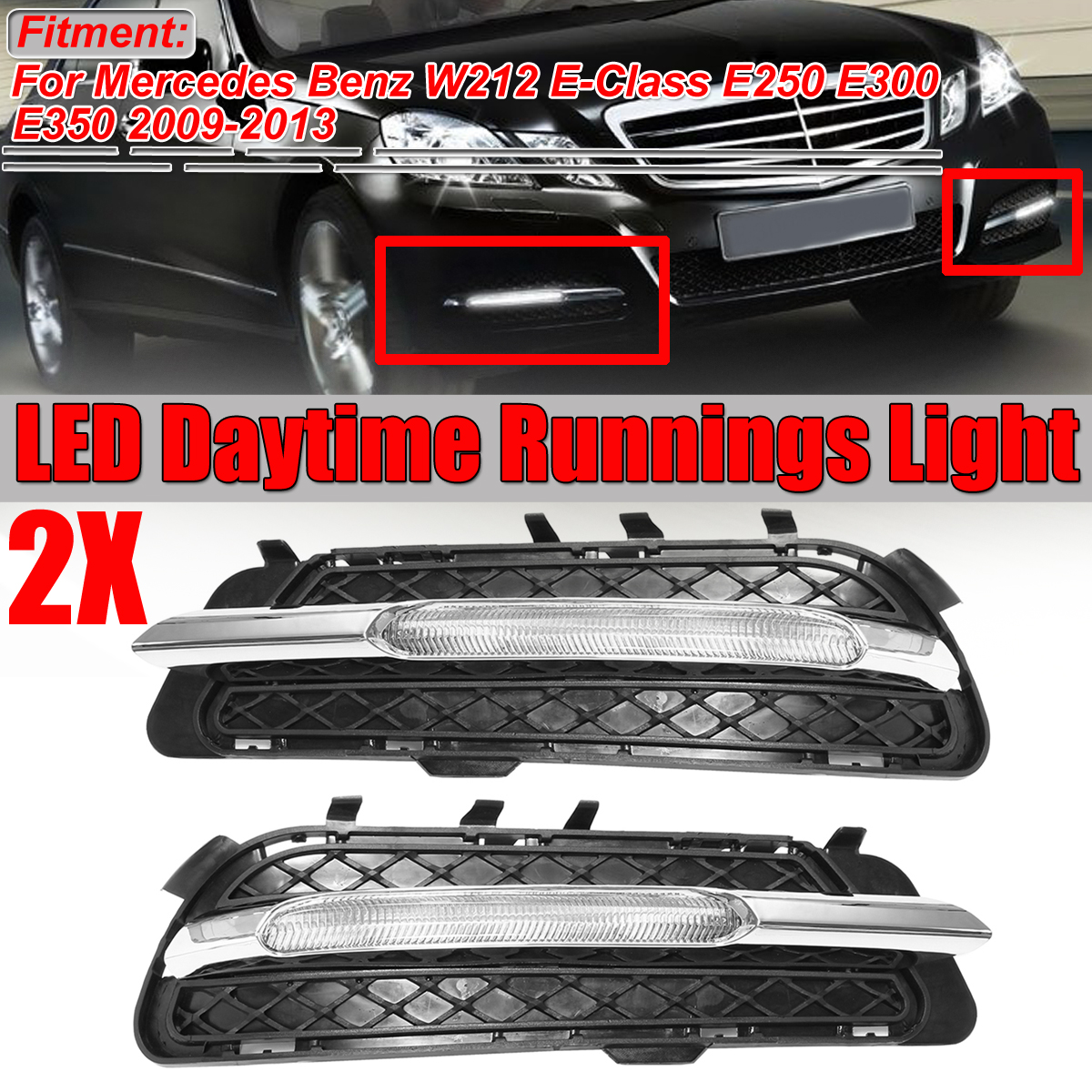 LED-DRL-Daytime-Running-Lights-with-Fog-Lamp-Cover-For-Mercedes-Benz-W212-E-Class-E250-E300-E350-200-1622990