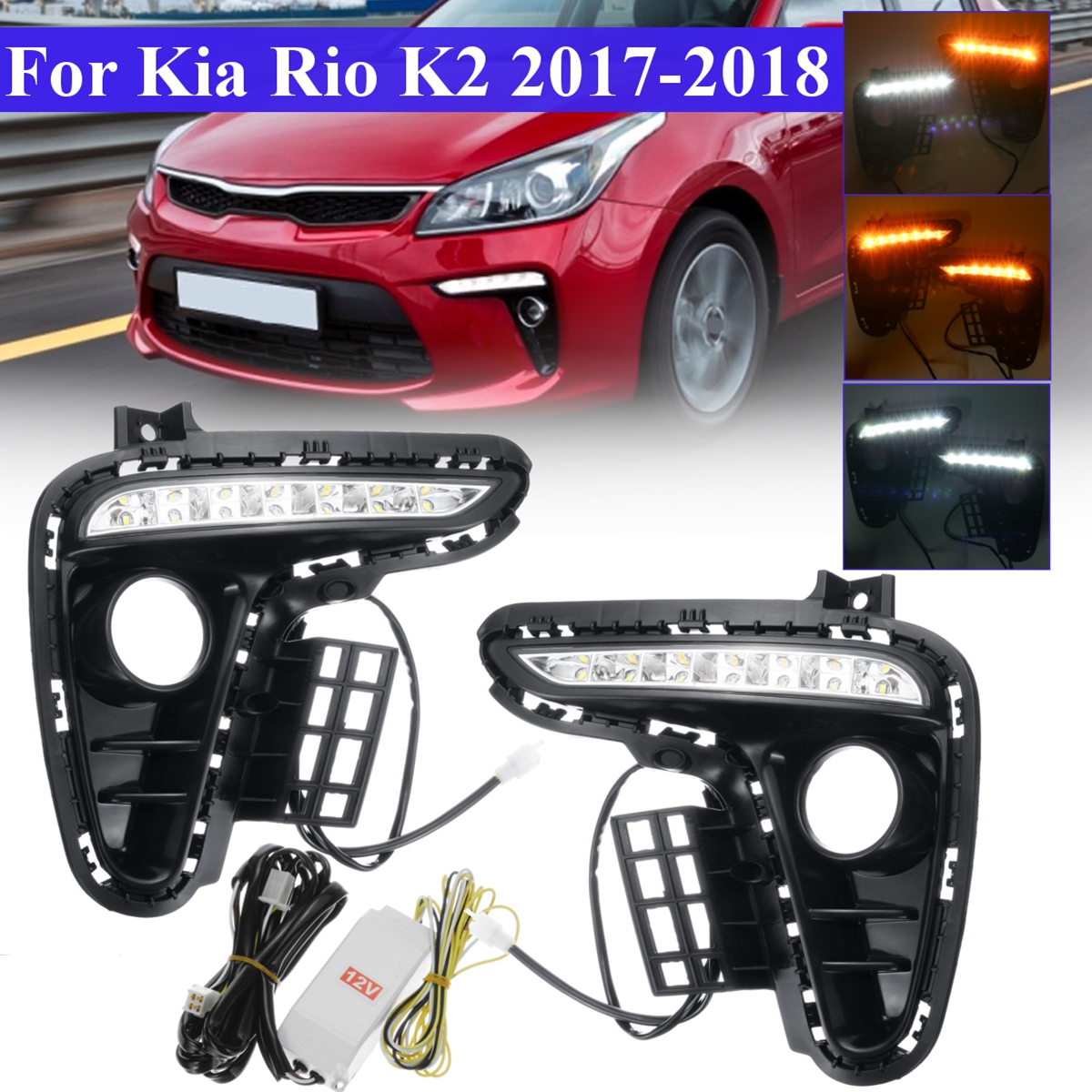 LED-White-DRL-Daytime-Running-Lights-Yellow-Turn-Signal-Lamps-Waterproof-Pair-for-Kia-Rio-K2-2017-20-1470519