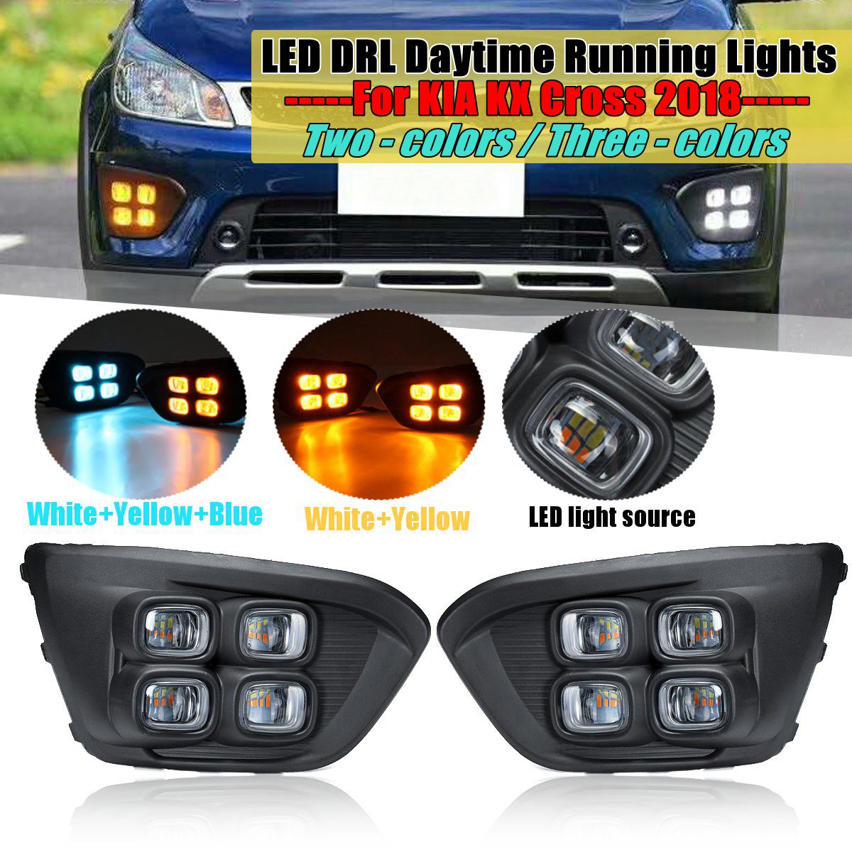 Pair-LED-DRL-Daytime-Running-Lights-Lamps-For-KlA-KX-Cross-2018-TwoThree-Colors-1577477