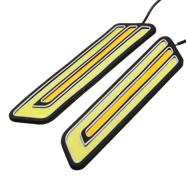 Pair-U-Shape-800LM-White--Yellow-COB-LED-DRL-Daytime-Running-Fog-Turn-Signal-Light-1122163