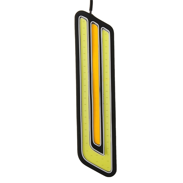 Pair-U-Shape-800LM-White--Yellow-COB-LED-DRL-Daytime-Running-Fog-Turn-Signal-Light-1122163