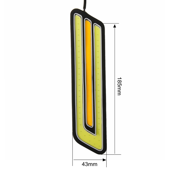 Pair-U-Shape-800LM-White--Yellow-COB-LED-DRL-Daytime-Running-Fog-Turn-Signal-Light-1122163