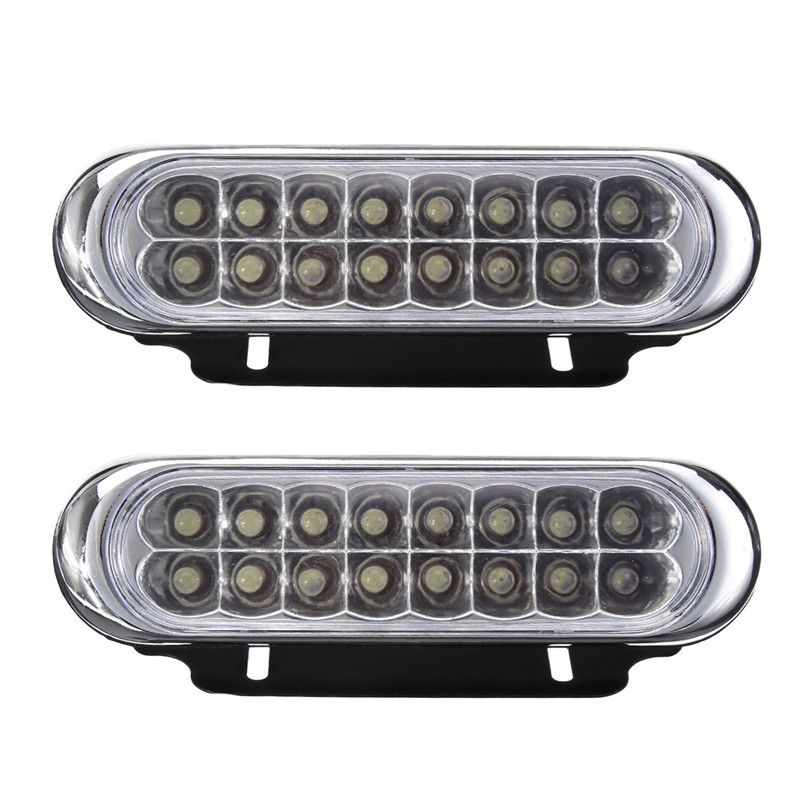 Pair-Universal-16-LED-Car-Daytime-Running-Lights-DRL-Fog-Day-Driving-Lamp-12V-White-40224