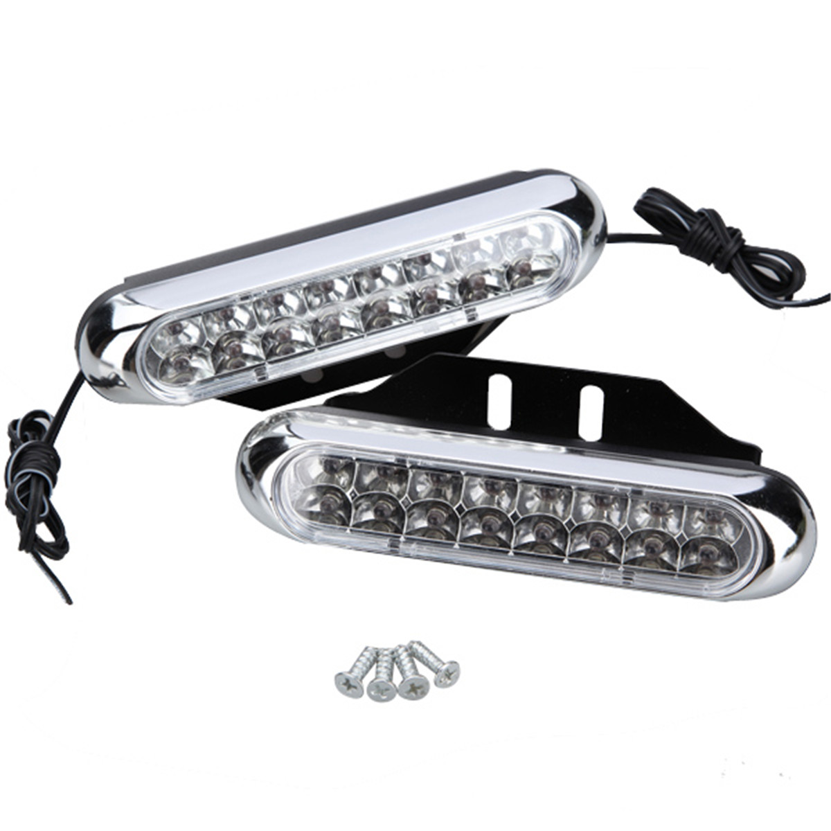 Pair-Universal-16-LED-Car-Daytime-Running-Lights-DRL-Fog-Day-Driving-Lamp-12V-White-40224