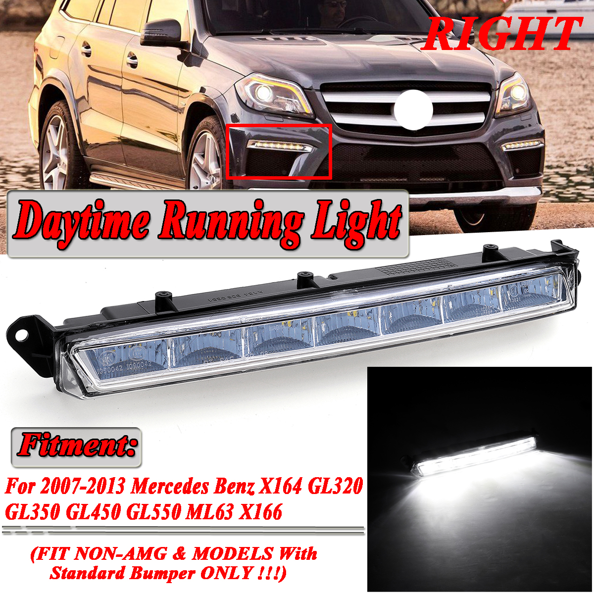 Right-Daytime-Running-Lights-DRL-Fog-Lamp-for-Benz-X164-GL320-GL350-GL450-GL550-ML63AMG-X166-1408193