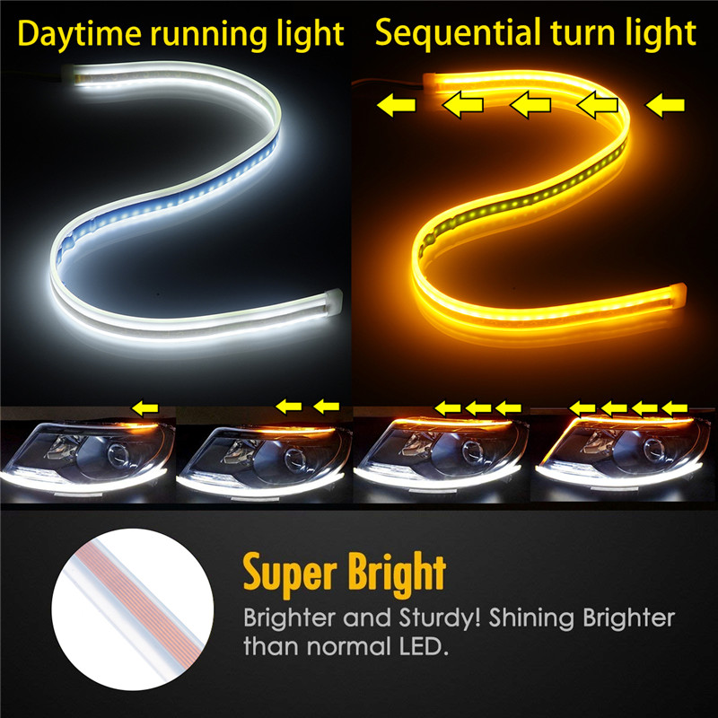 Ultra-Thin-Guide-Strip-White-Daytime-Running-Lights-Amber-Turn-Lamp-Switchback-Sequential-2Pcs-1403873