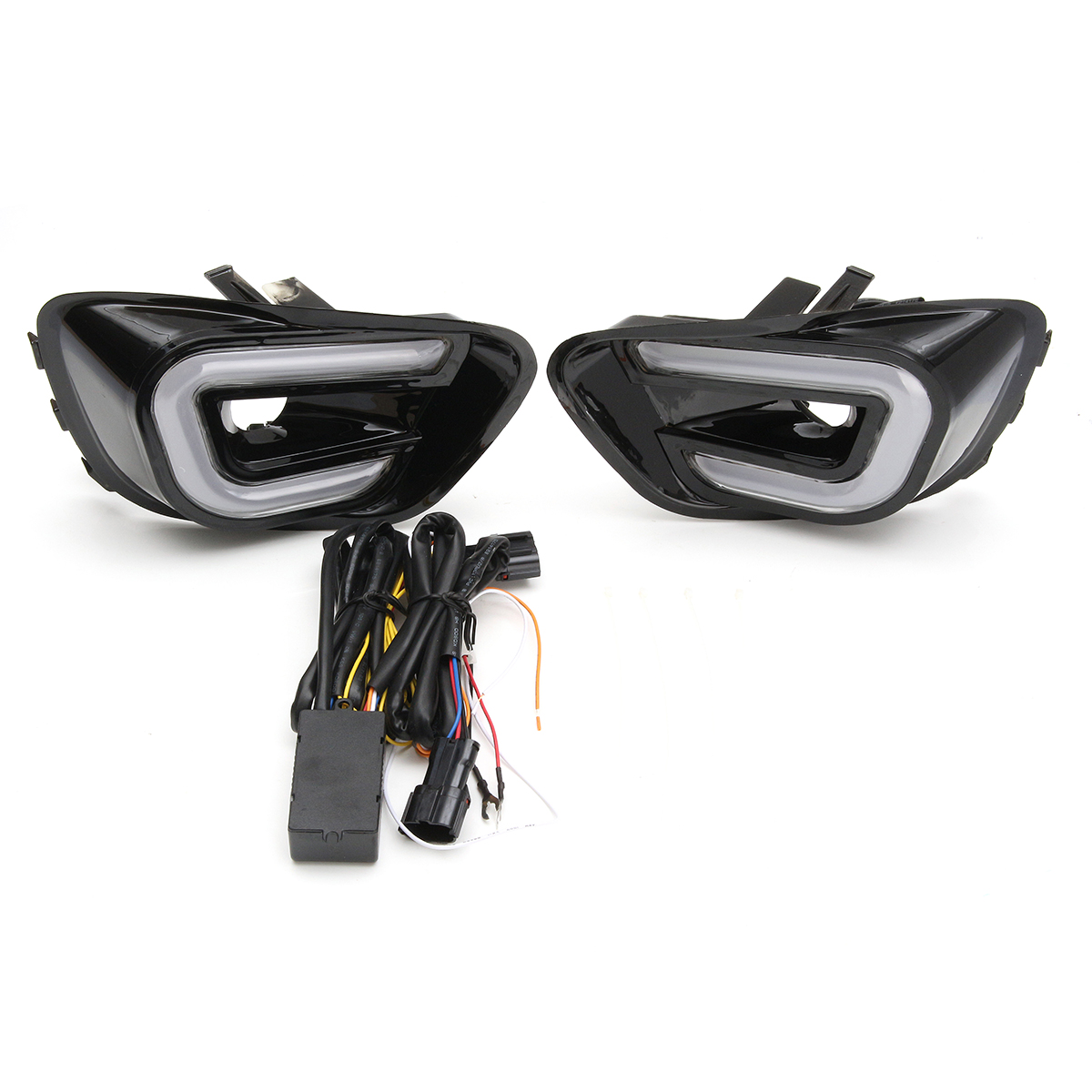 WhiteYellow-LED-Daytime-Running-Lights-DRL-Turn-Signal-Lamps-Pair-For-Jeep-Compass-2011-2016-1593098