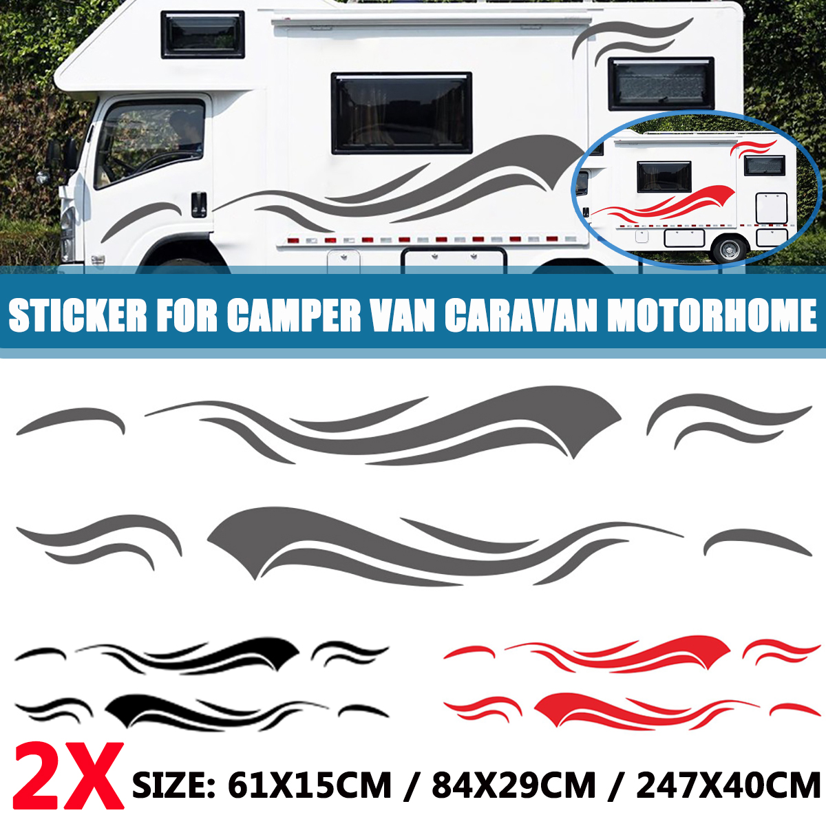 2PCS-25M-Side-Body-Graphics-Sticker-Decals-For-Motorhome-Camper-Van-RV-Caravan-Truck-Boat-1714607