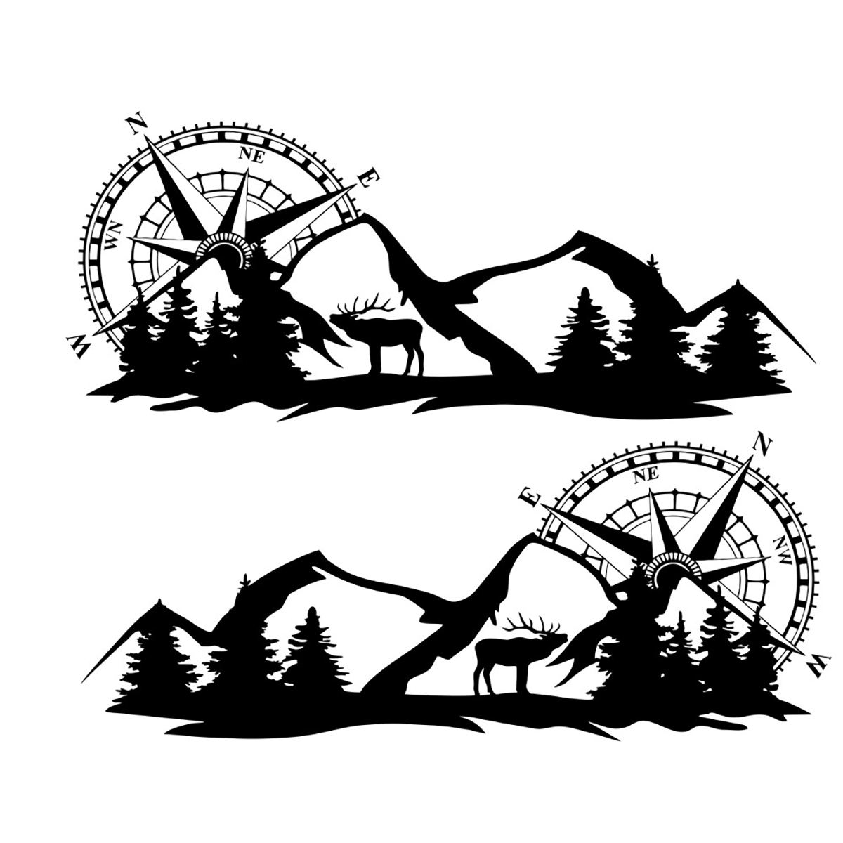 2pcs-Set-Body-Sticker-Decal-Large-Compass-Navigation-WMountain-Deer-For-Camper-Van-Motorhome-Boat-Mo-1733940