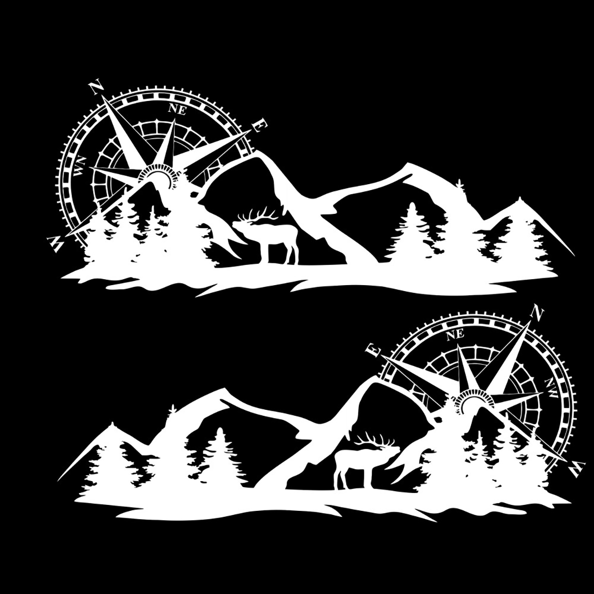 2pcs-Set-Body-Sticker-Decal-Large-Compass-Navigation-WMountain-Deer-For-Camper-Van-Motorhome-Boat-Mo-1733940
