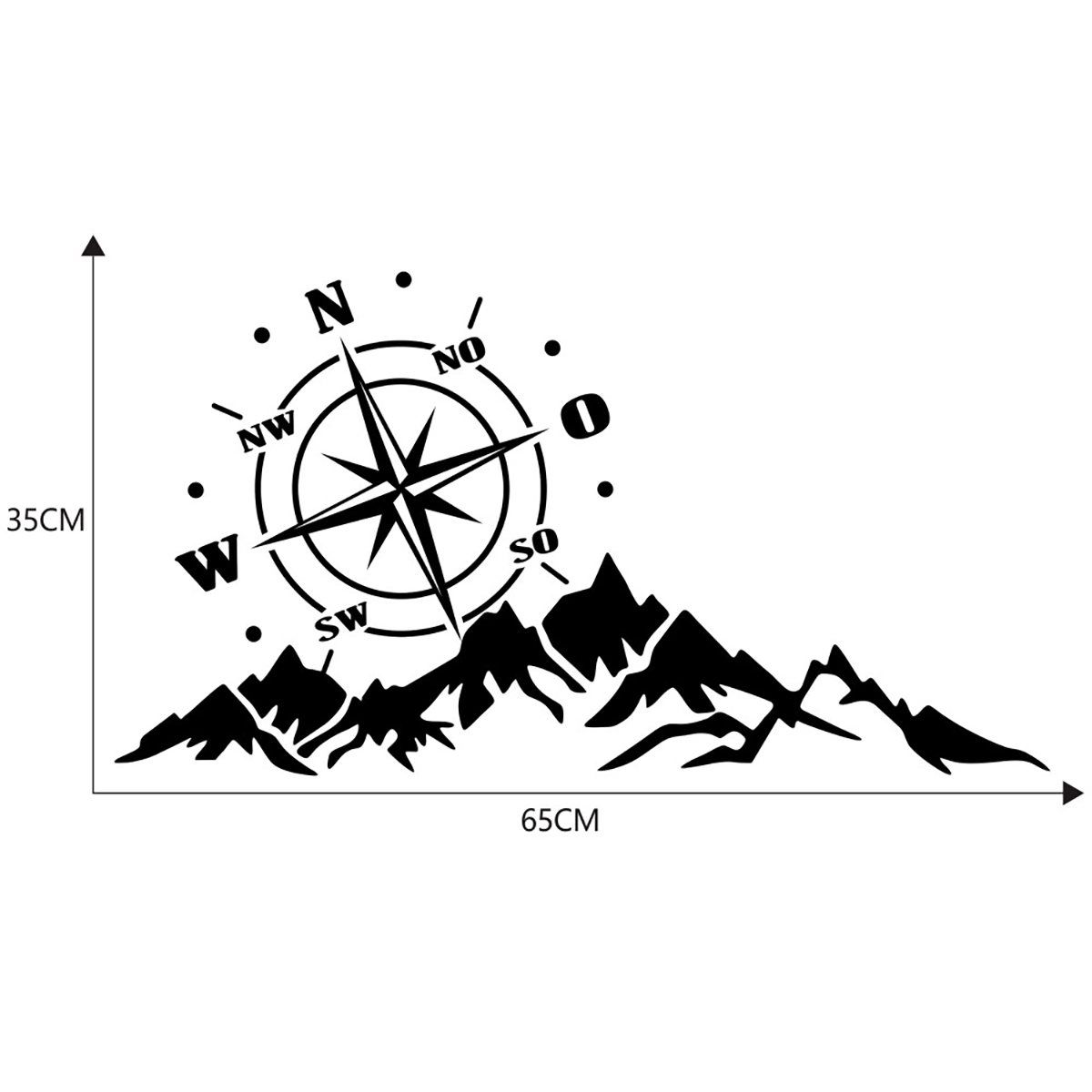 65x35cm-Sticker-Body-Hood-Vinyl-Decal-Compass-W-Mountains-For-Camper-Motorhome-Boat-1714610