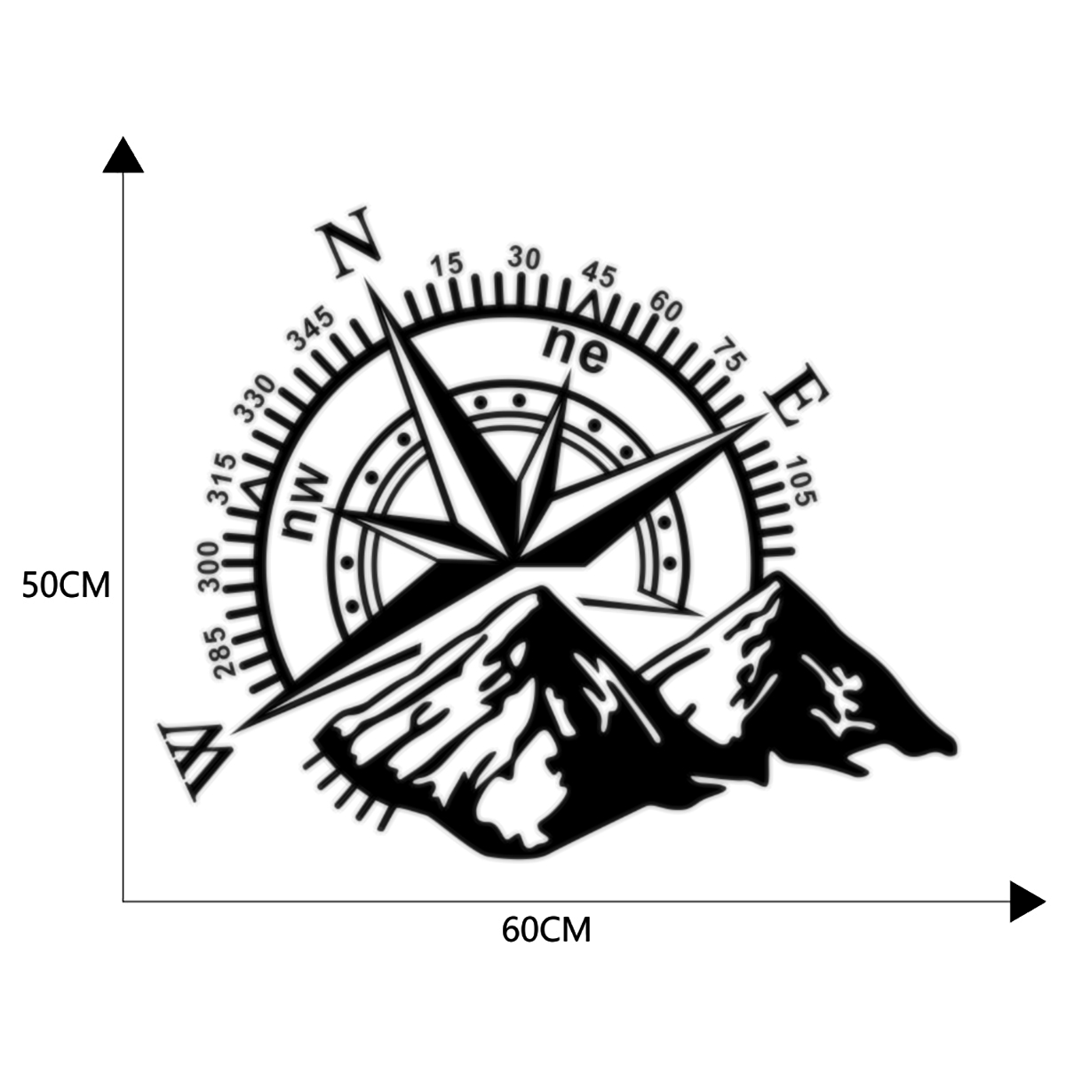 Hood-Body-Sticker-Decal-Large-Compass-Navigation-For-Camper-Van-Motorhome-Car-Boat-60x50cm-1727843