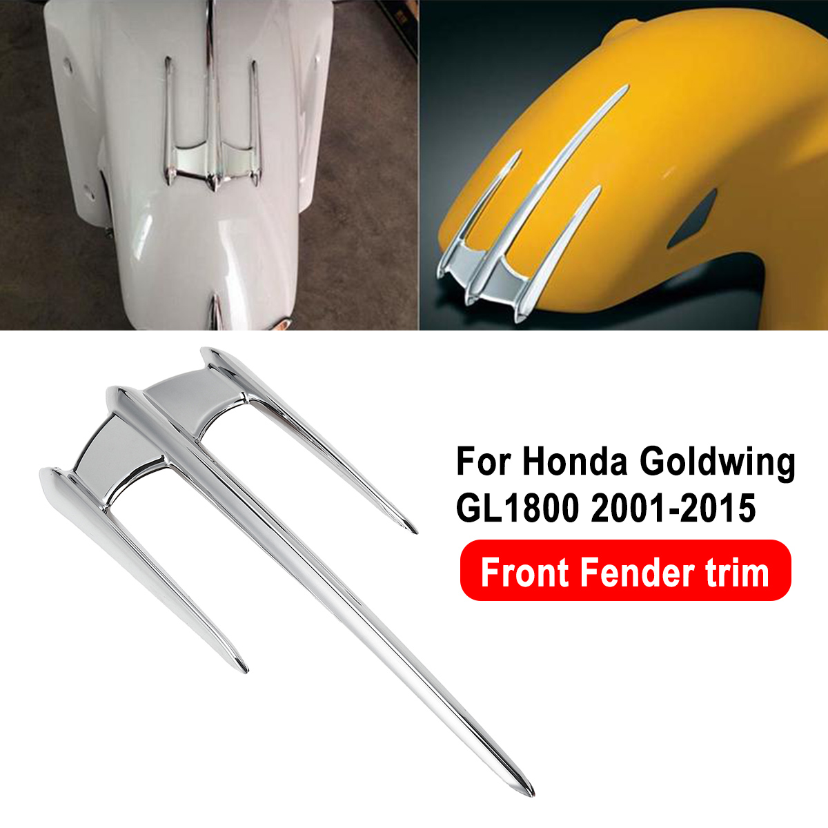 Motorcycle-Front-Fender-Tip-Trim-For-Honda-Goldwing-GL1800-2001-2015-Chrome-1656892