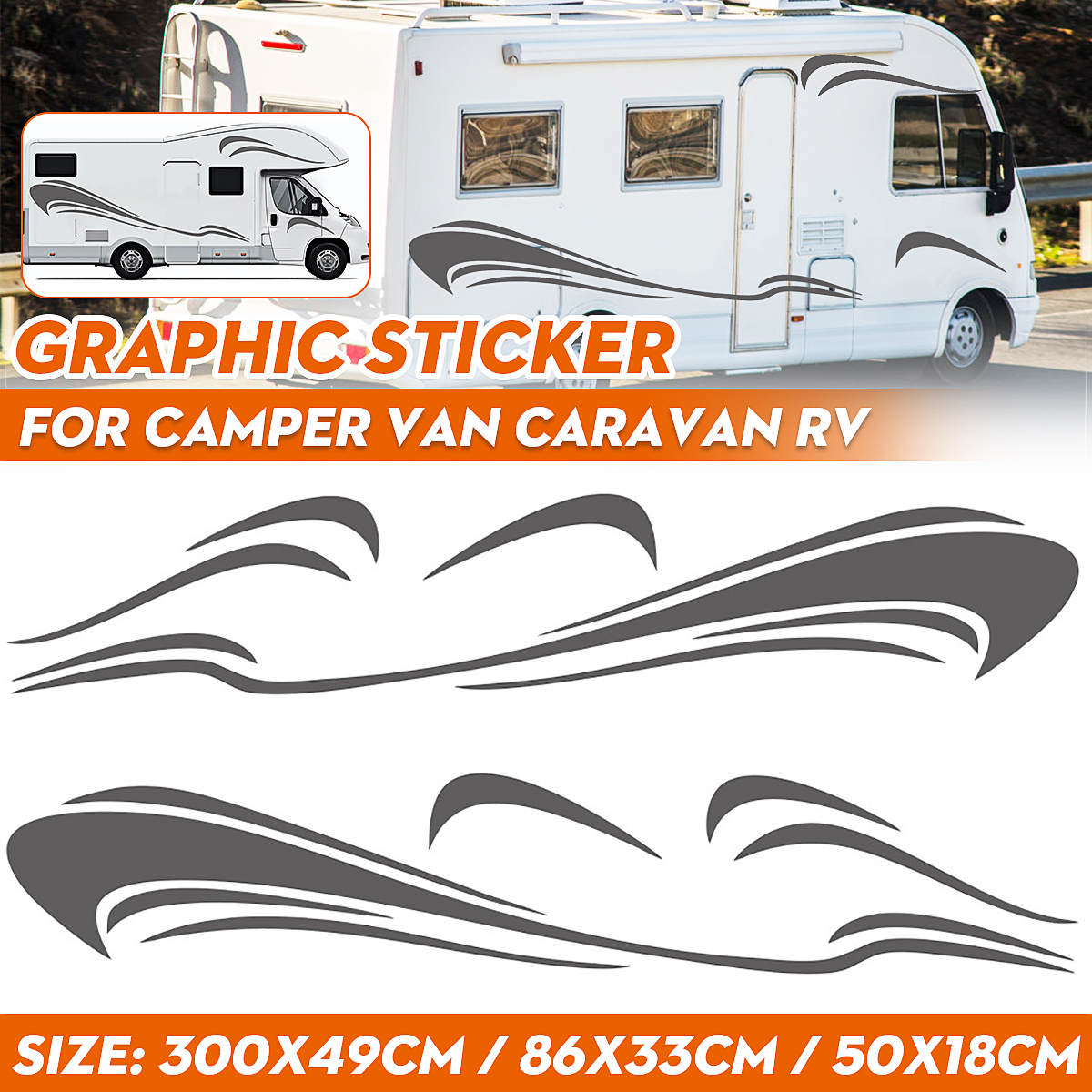 Motorhome-Stripes-Camper-Van-Horsebox-Caravan-RV-Decals-Sticker-Graphic-1734679
