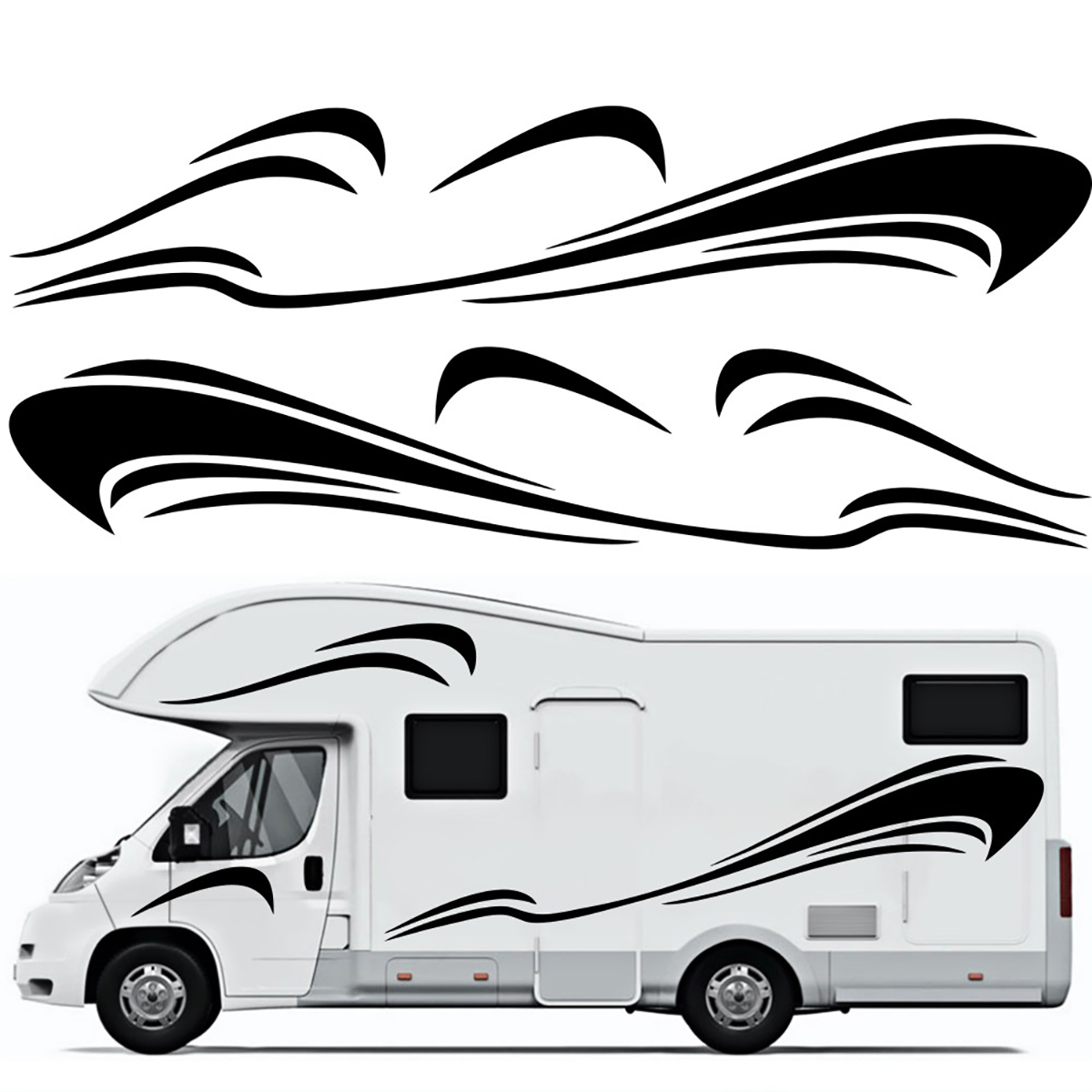 Motorhome-Stripes-Camper-Van-Horsebox-Caravan-RV-Decals-Sticker-Graphic-1734679