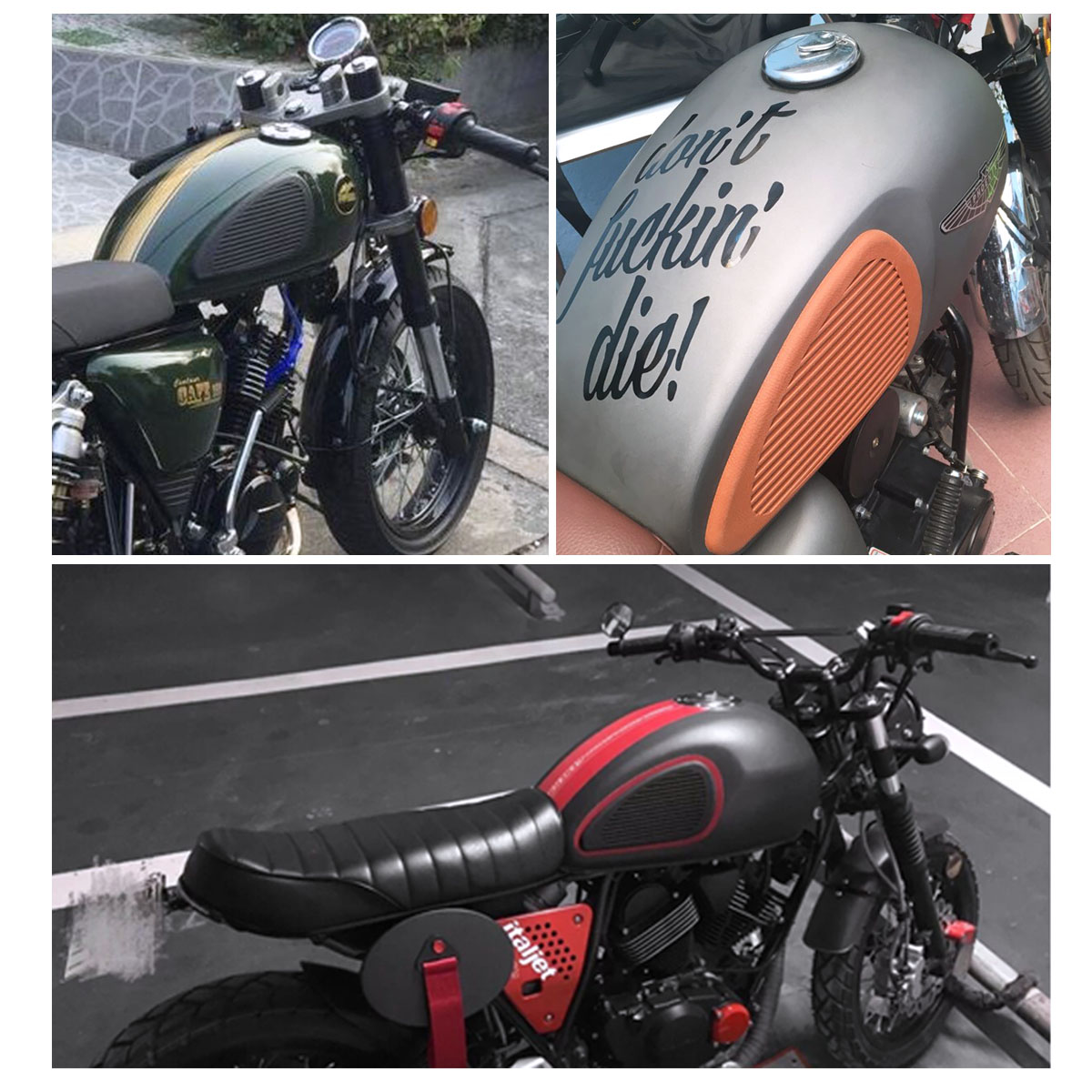 Pair-Motorcycle-Cafe-Gas-Fuel-Oil-Tank-Pad-Rubber-Protector-Decal-Sticker-Universal-1457590