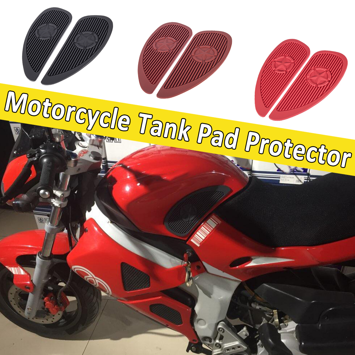 Pair-Motorcycle-Cafe-Racer-Fuel-Tank-Cap-Pad-Protector-Rubber-Decal-Sticker-Universal-1371161