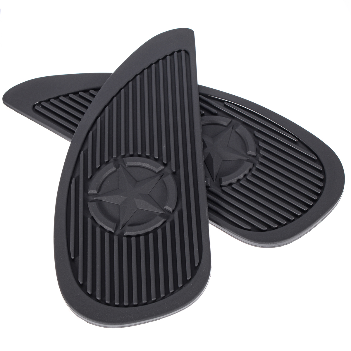 Pair-Motorcycle-Cafe-Racer-Fuel-Tank-Cap-Pad-Protector-Rubber-Decal-Sticker-Universal-1371161