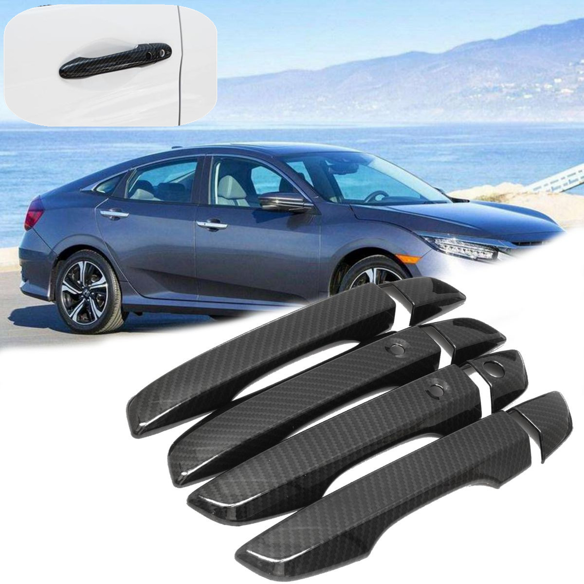 4PCS-Carbon-Fiber-Style-Exterior-Door-Handle-Cover-Trim-For-Honda-Civic-16-17-1180540
