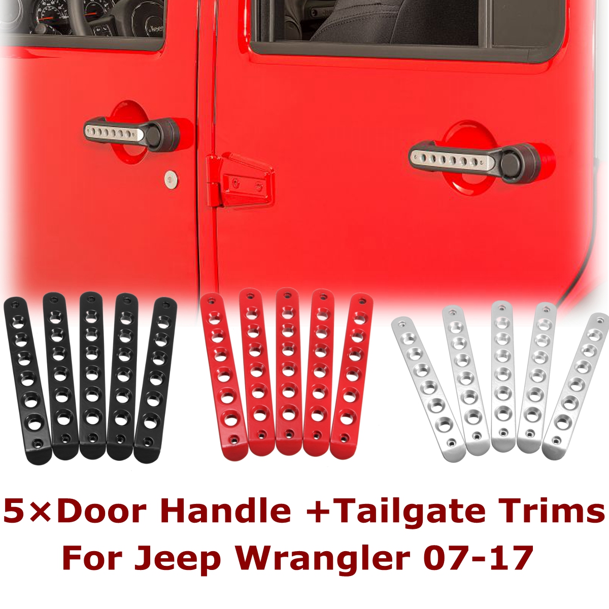 5PCS-Door-Handle-And-Tailgate-Aluminum-Trims-Insert-For-Wrangler-2007-2017-1237767