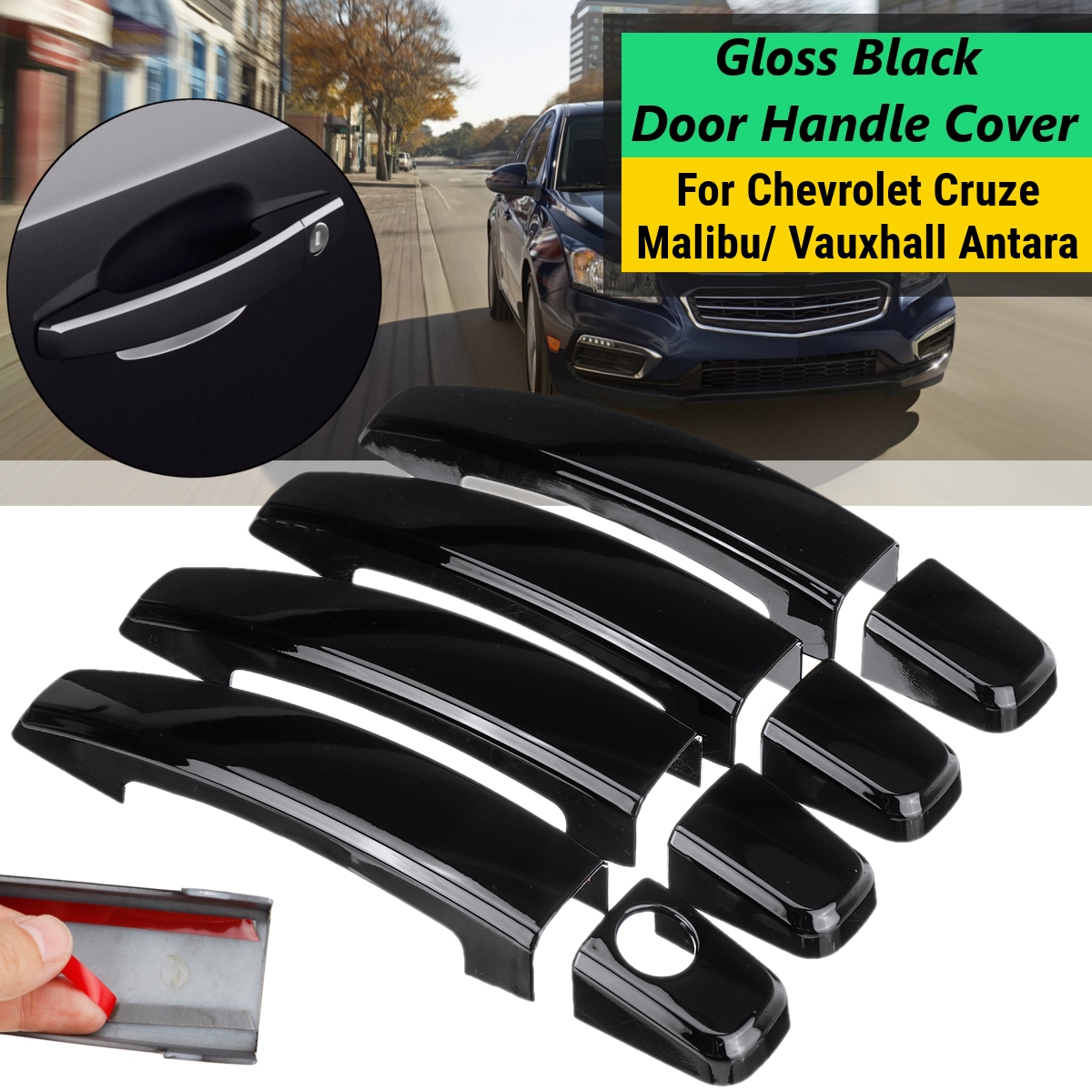 8PCS-Set-ABS-Glossy-Black-4-Door-Handle-Covers-For-Chevrolet-Cruze-Malibu-Vauxhall-Antara-Corsa-1784029