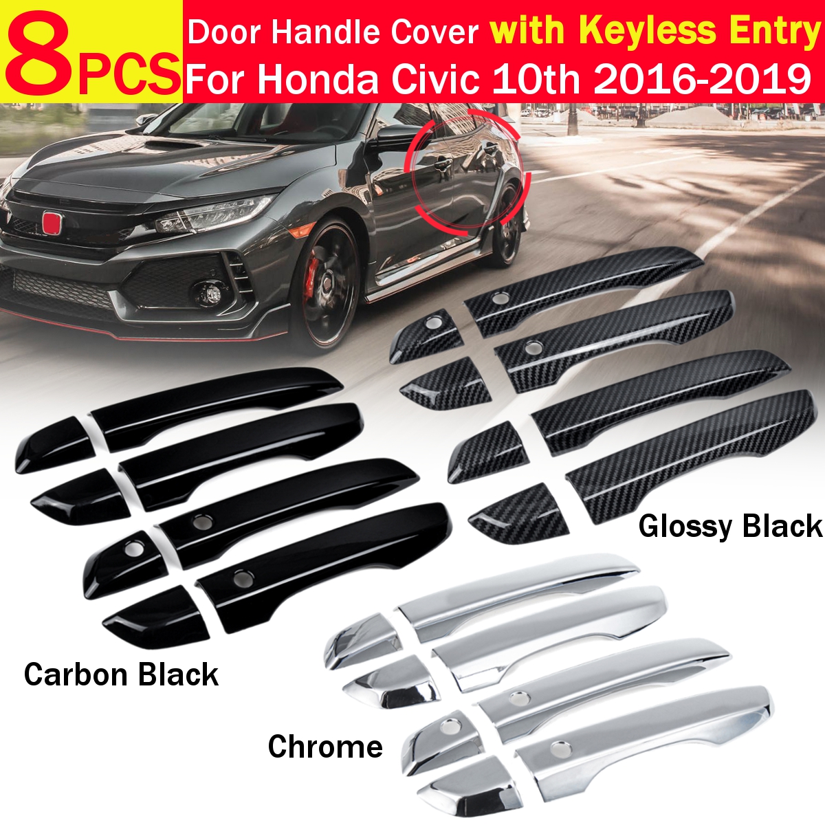 8Pcs-Set-4-Door-Handle-Cover-with-Keyless-Entry-For-Honda-Civic-10th-2016-2019-1705223