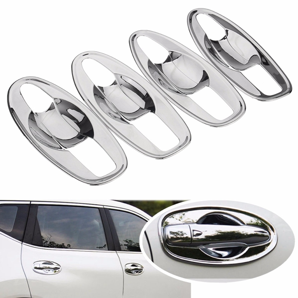 Car-Door-Handle-Bowl-Covers-Trim-Inserts-Chrome-for-NISSAN-ROGUE-2014-2015-2016-1065842