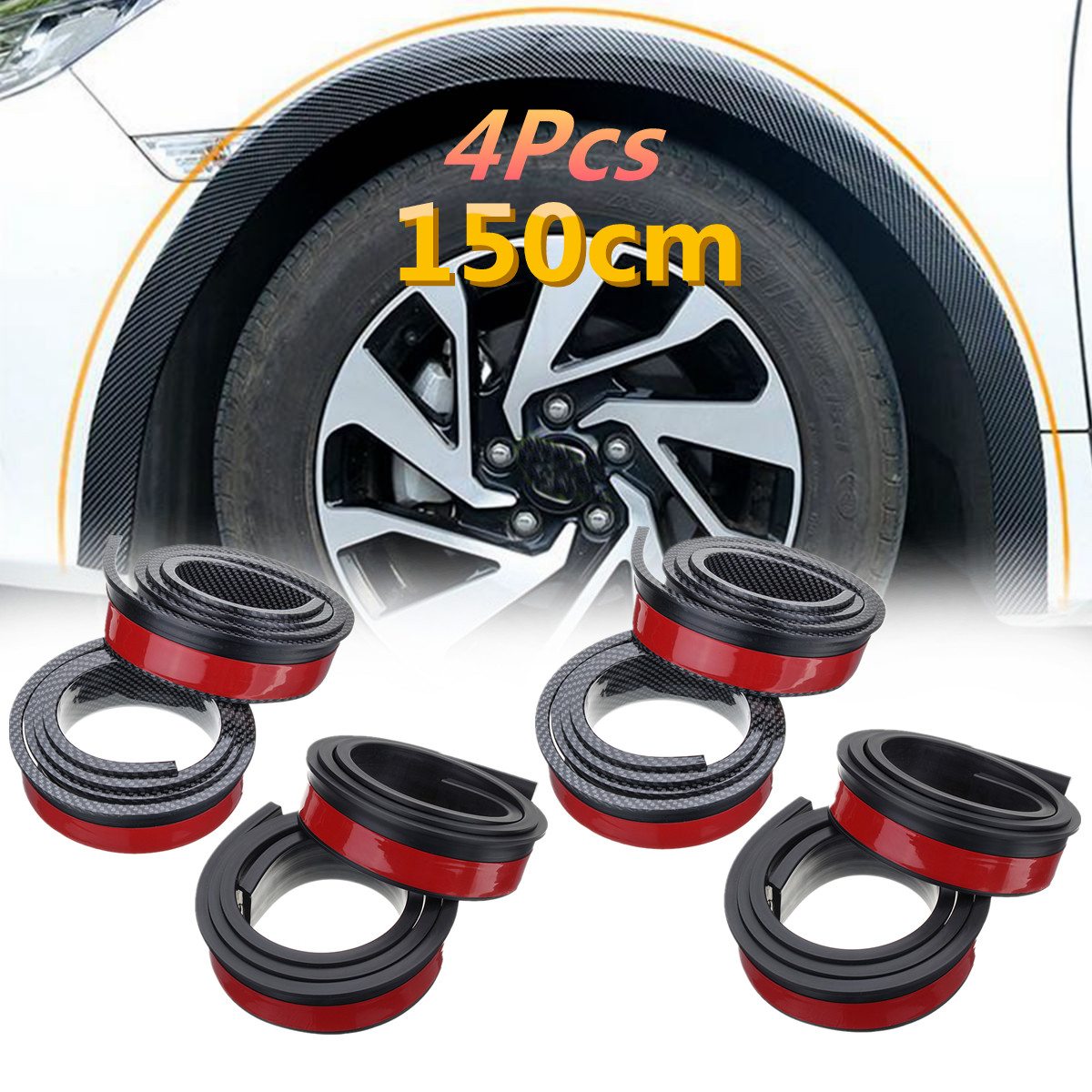 2pcs-150cm-Car-Fender-Flare-Extension-Wheel-Eyebrow-Moulding-Trim-Protector-Lip-Strip-1365607