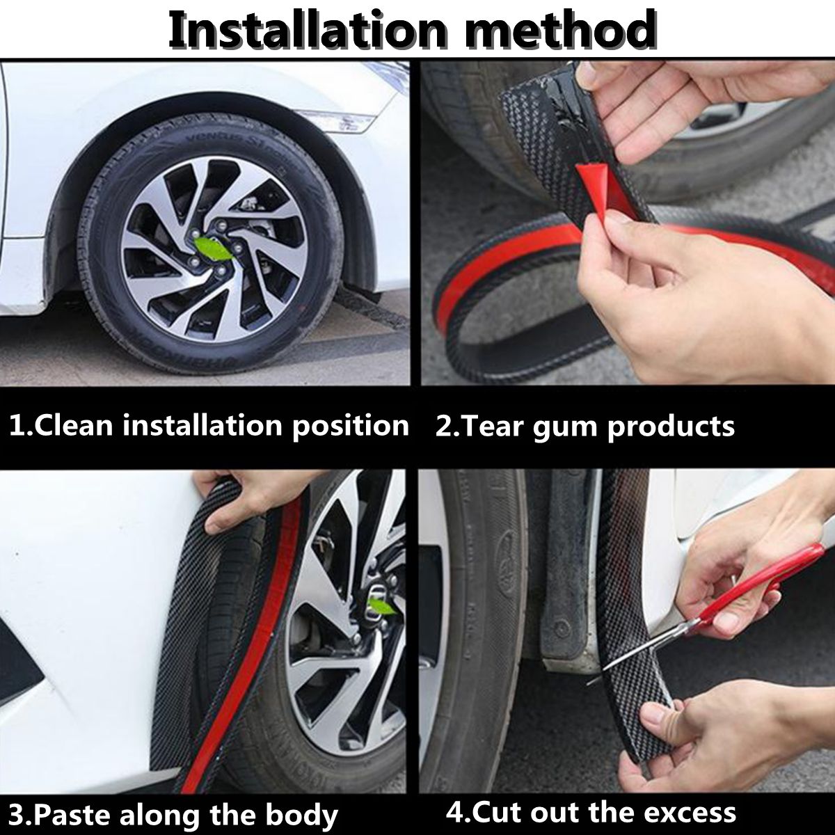 2pcs-150cm-Car-Fender-Flare-Extension-Wheel-Eyebrow-Moulding-Trim-Protector-Lip-Strip-1365607