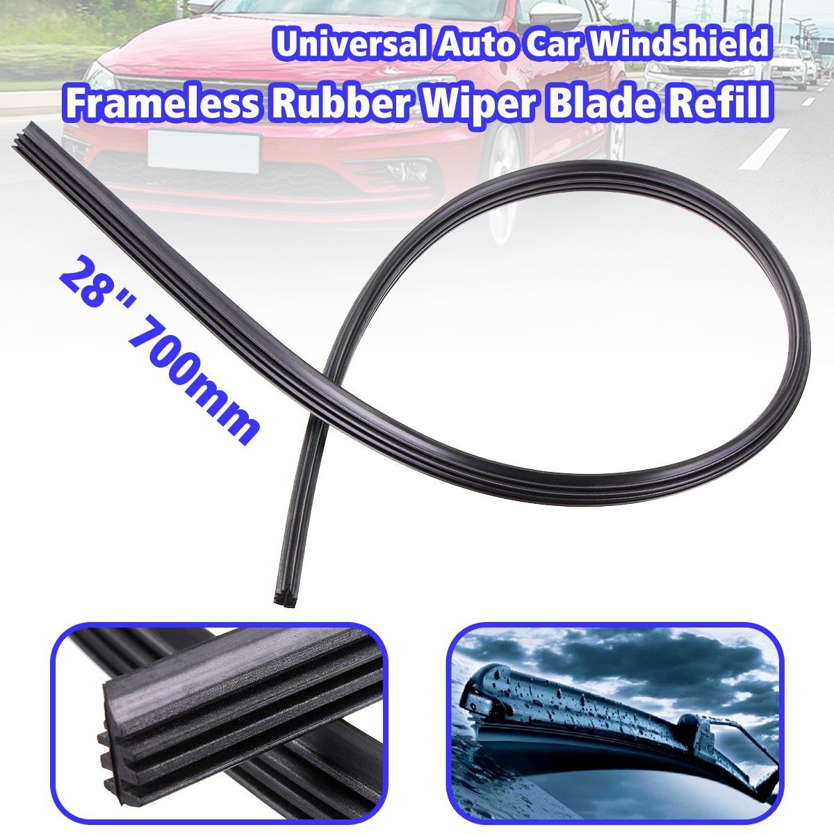 Universal-28quot-700mm-Rubber-Car-Wiper-Blade-Cut-To-Size-961833
