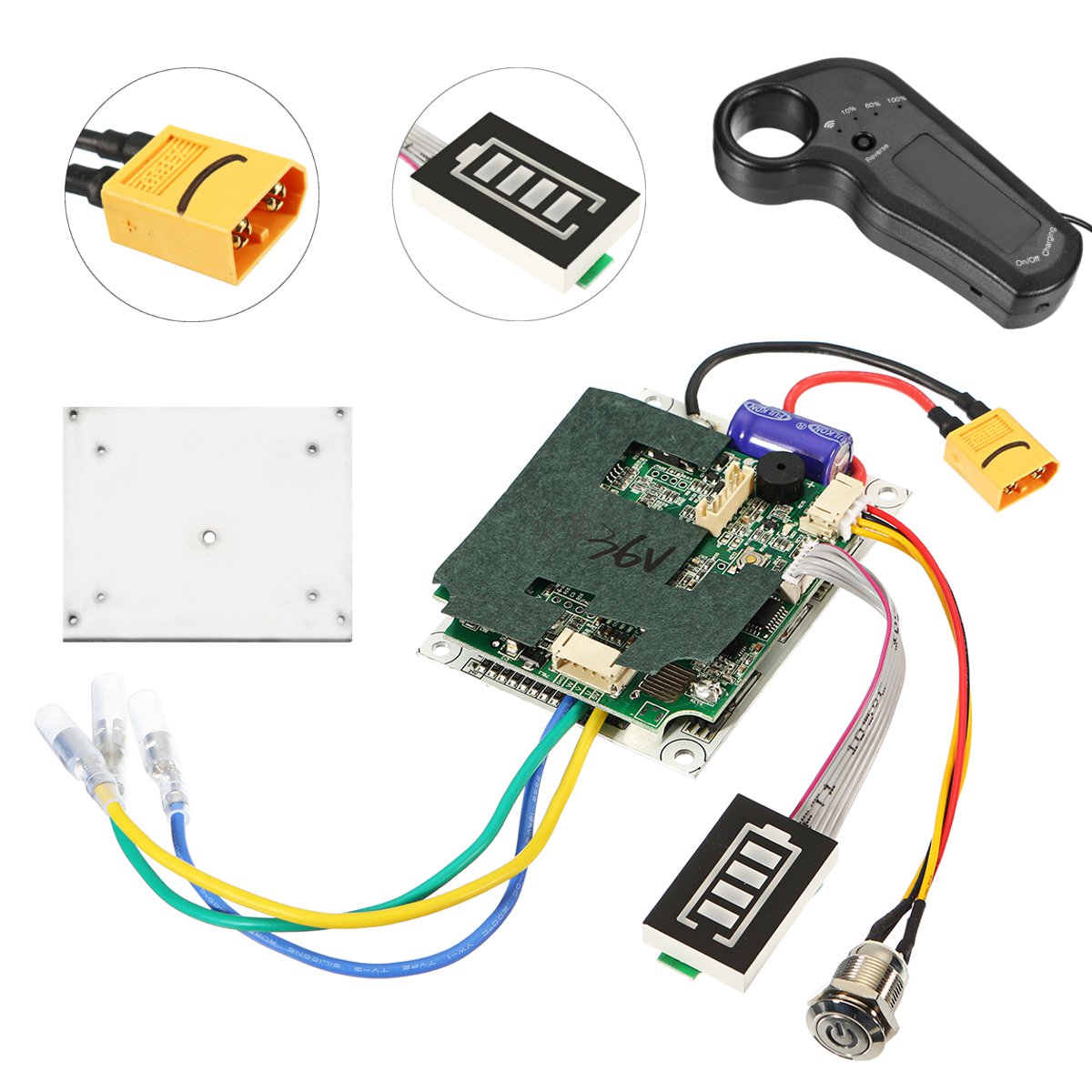 2436V-Single-Wheel-Hub-Motor-Electric-System-Driver-Pulse-Longboard-Skateboard-Controller-Remote-ESC-1504245