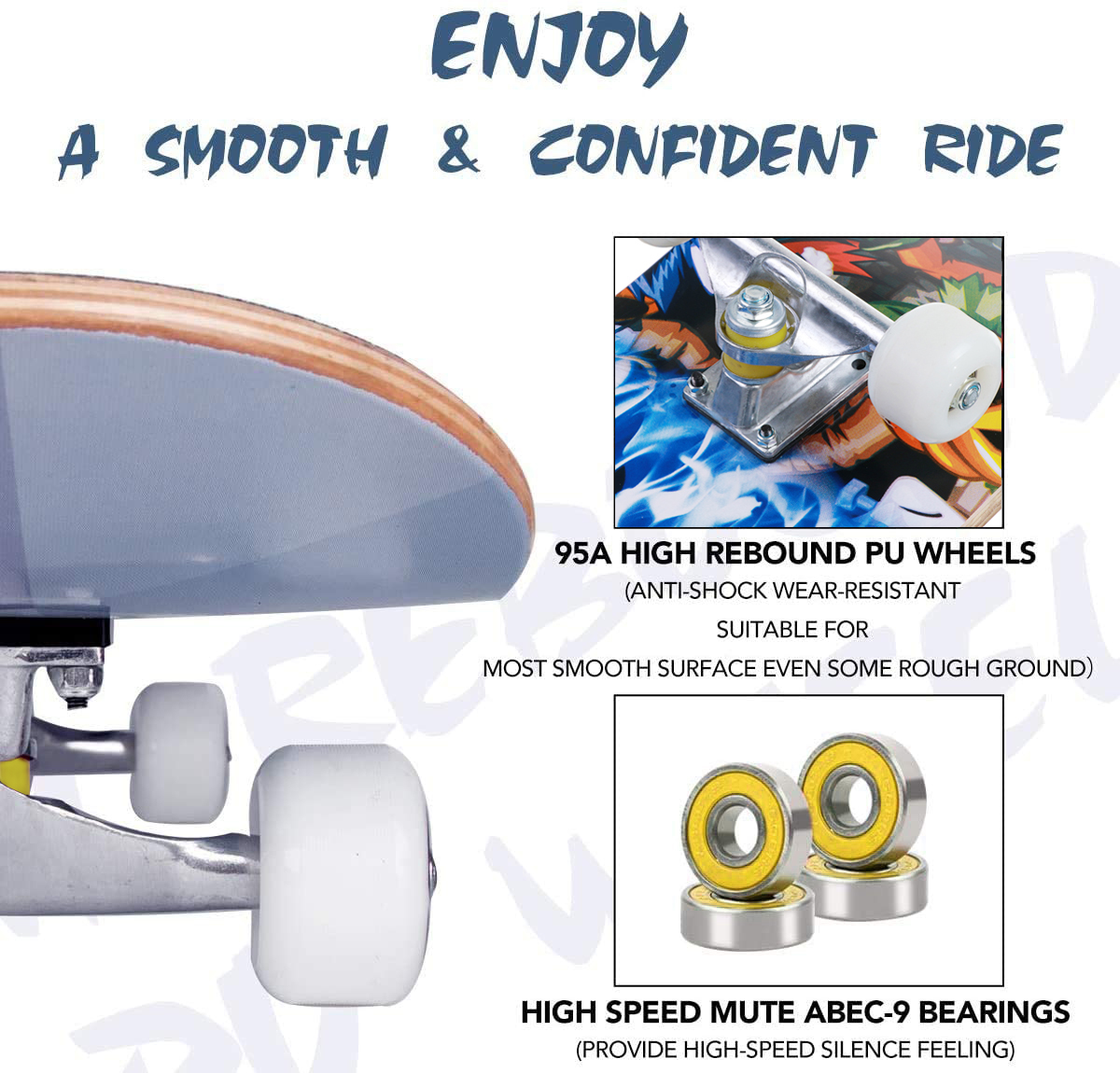 31quot-Skateboard-Retro-Complete-Deck-Cruiser-Skater-Skating-Wooden-Board-1818285