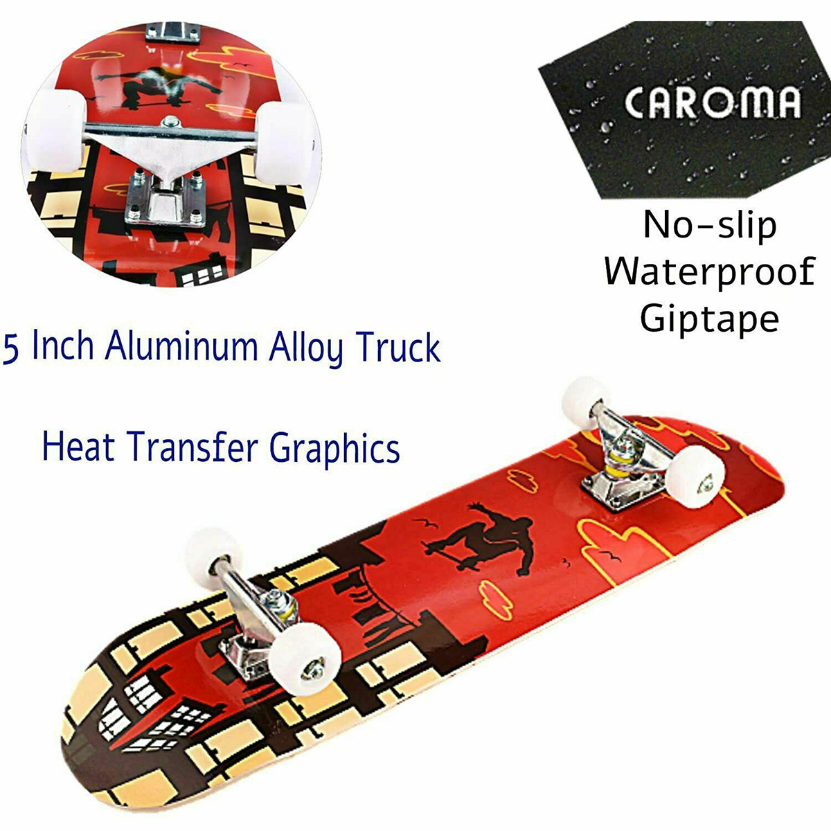 31quot-Skateboard-Retro-Complete-Deck-Cruiser-Skater-Skating-Wooden-Board-1818285