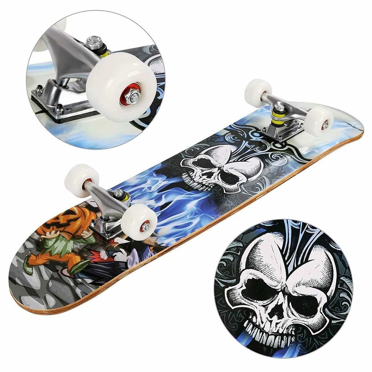 31quot-Skateboard-Retro-Complete-Deck-Cruiser-Skater-Skating-Wooden-Board-1818285