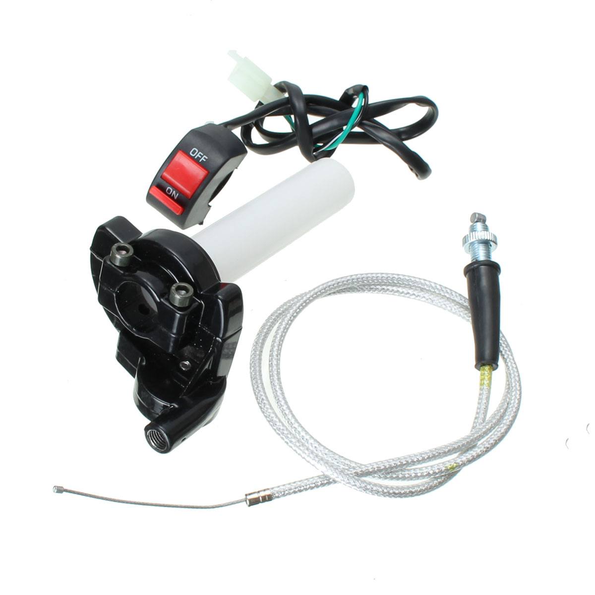 Billet-Throttle-Kill-Brake-Switch--Braided-Cable-Set-Motorized-Bicycle-Bike-1062319