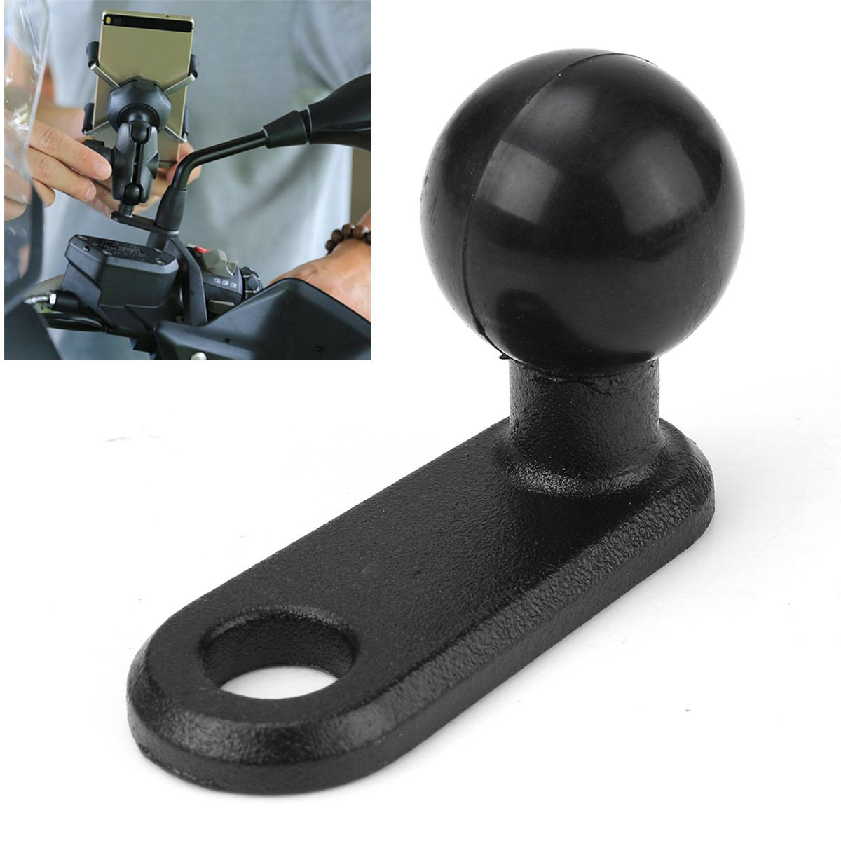 Black-Mounts-225inch-x-087inch-Motorcycle-Base-With-11mm-Hole-and-1inch-Ball-1199020