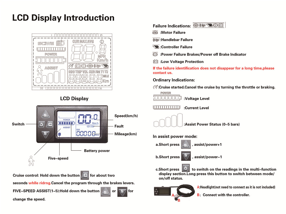 LCD--48V-1000W-26inch-Hight-Speed-Scooter-Electric-Bicycle-E-bike-Hub-Motor-Conversion-Kit-1237014