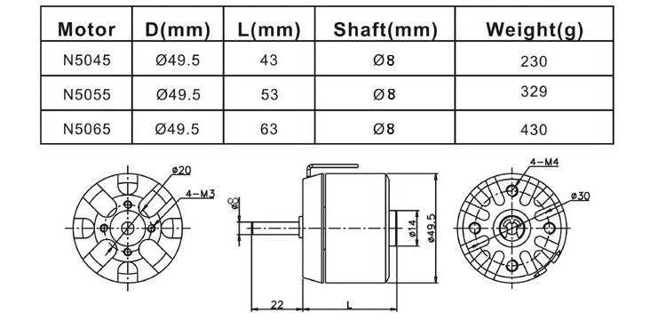 N5065-400KV-1820W-Outrunner-Brushless-Motor-For-Electric-Scooter-Skate-Board-DIY-Kit-1311874
