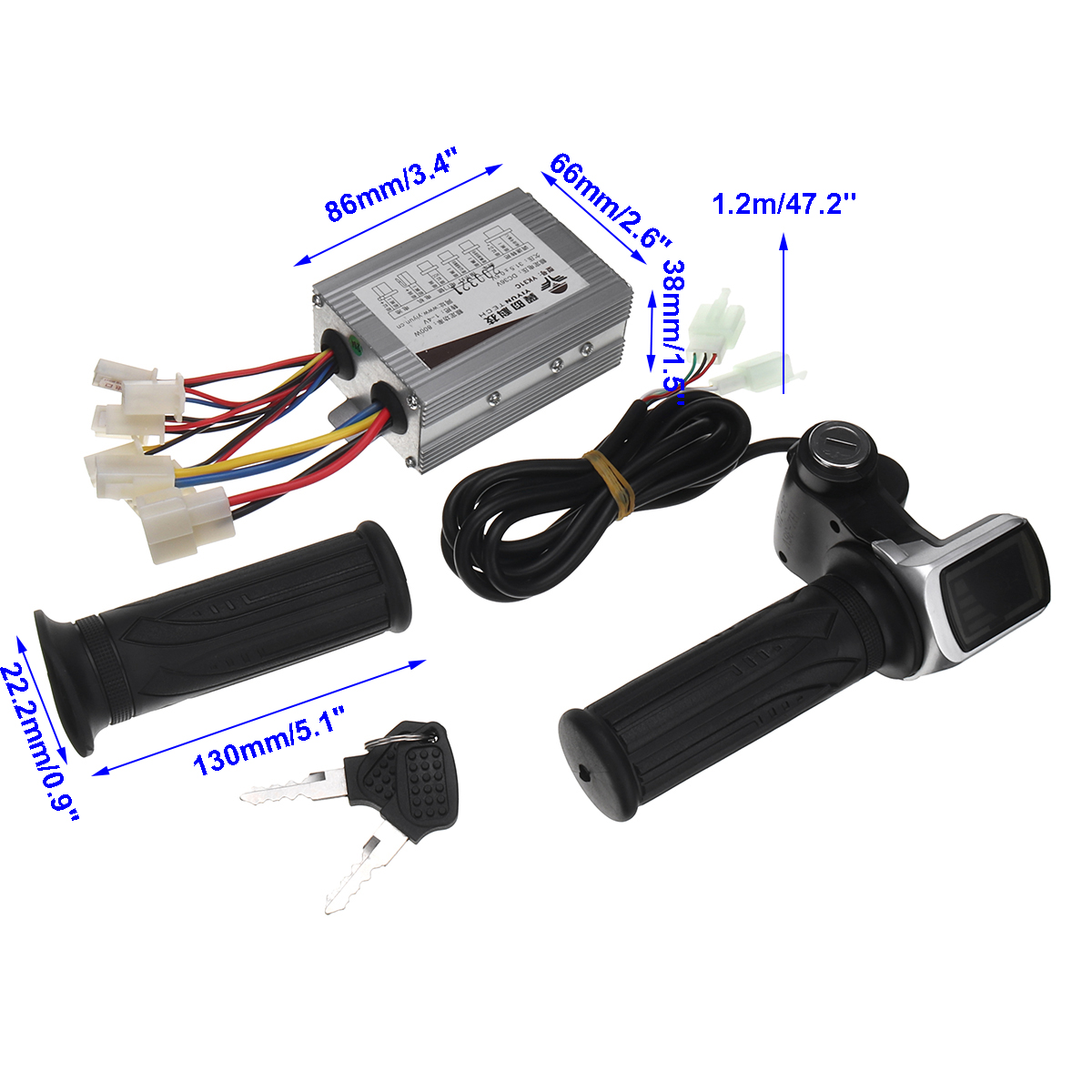 Scooter-36V-800W-Motor-Brushed-Speed-Controller-Throttle-Twist-Grip-E-Bike-Razor-1735442