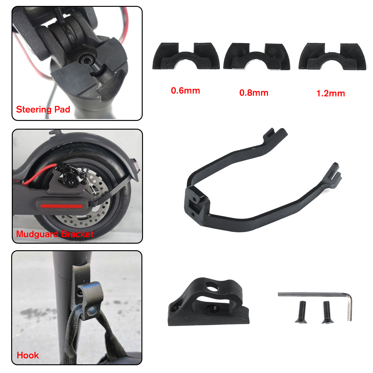 Starter-Kit-Dash-Cover-Mudguard-Support-Hook-Damping-For-M365-Scooter-1531515