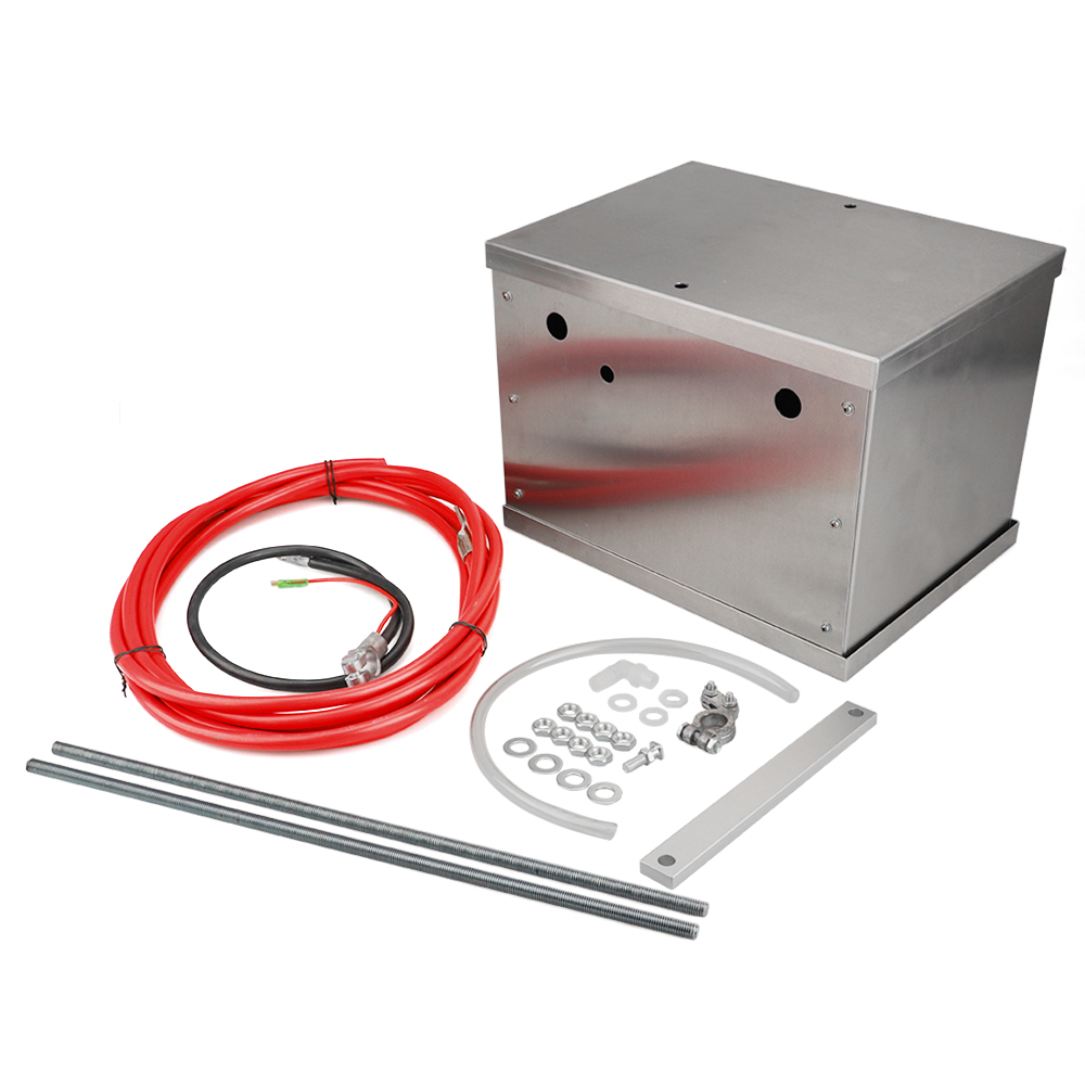 Universal-Complete-Aluminum-Battery-Tray-Box-Relocation-Kit-Polished-Billet-Race-1690241