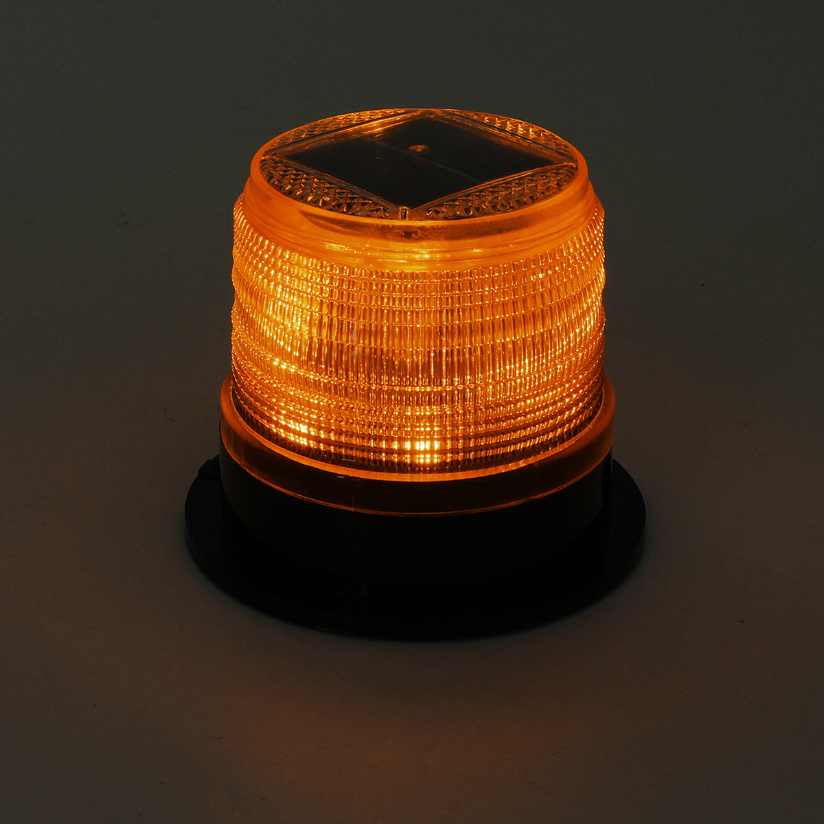 12V-Round-Roof-Solar-LED-Magnetic-Beacon-Light-Emergency-Warning-Strobe-Yellow-IP65-Waterproof-1607856