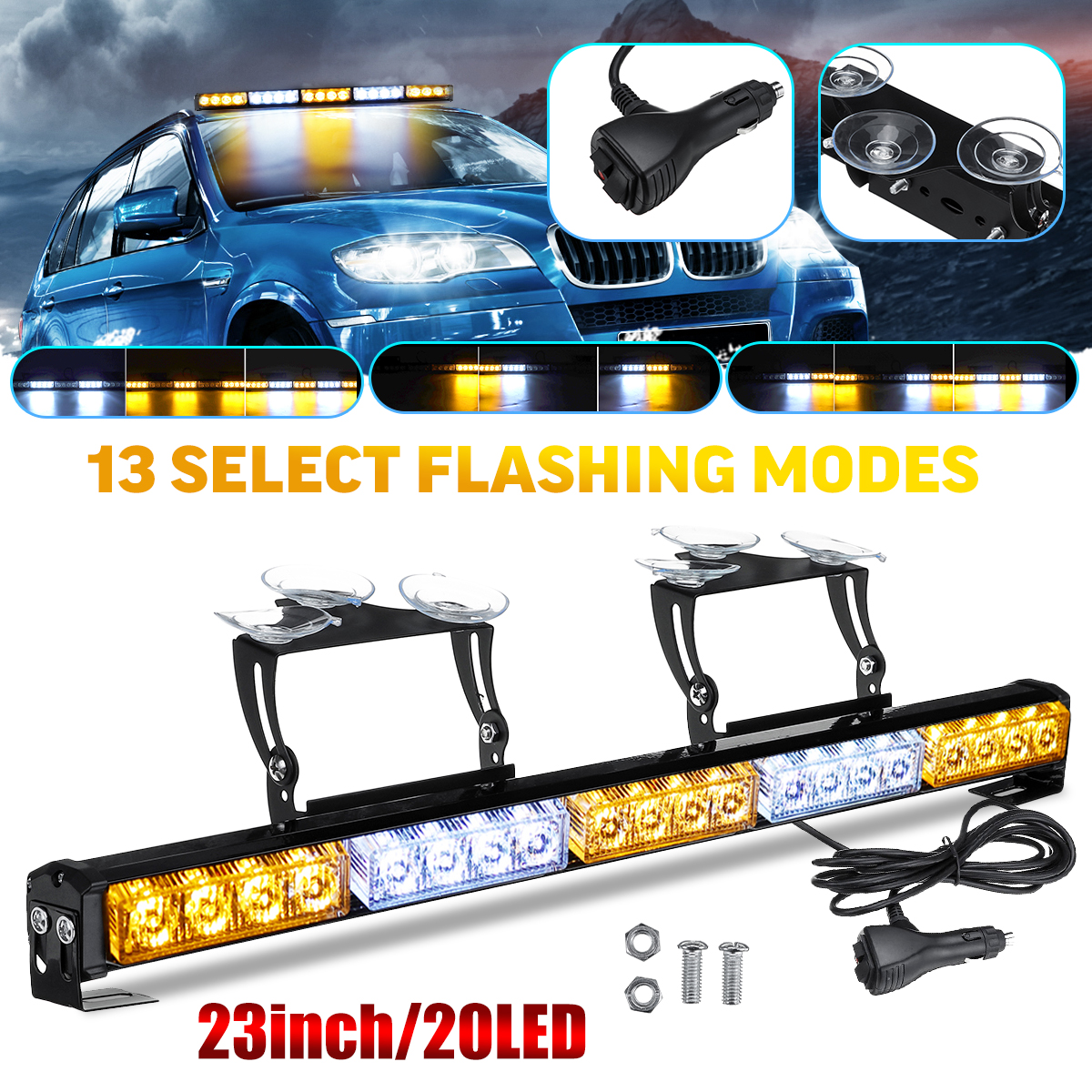 23Inch-12V-20-LED-Emergency-Warning-Strobe-Light-Bar-Amber--White-with-Large-Suction-Cups-Car-Lighte-1680464