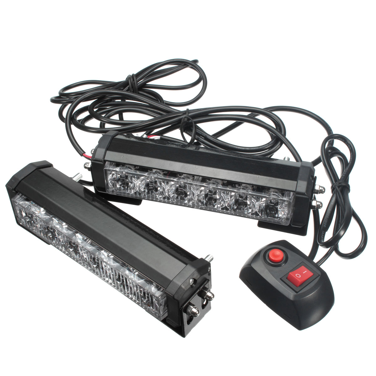 2PCS-12V-6-LED-Strobe-Lamp-Car-Truck-Warning-Flashing-Emergency-Grille-Bar-1787492