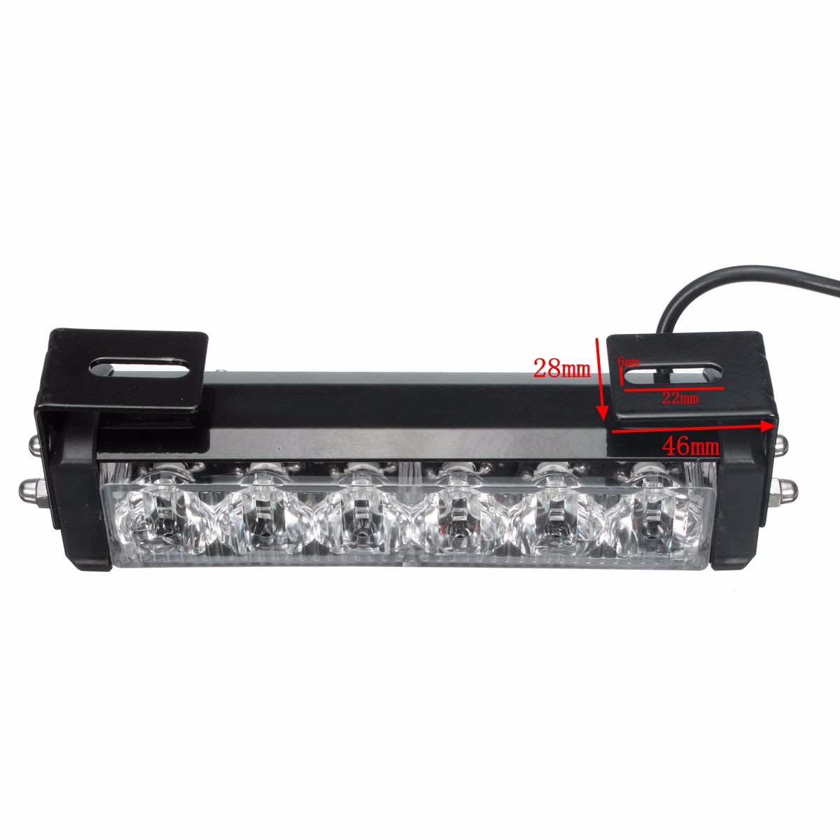 2PCS-12V-6-LED-Strobe-Lamp-Car-Truck-Warning-Flashing-Emergency-Grille-Bar-1787492
